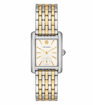 Tory Burch Eleanor White Dial Two Tone Steel Strap Watch for Women - TBW1070