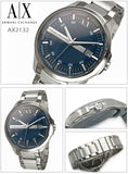 Armani Exchange Hampton Chronograph Blue Dial Silver Steel Strap Watch For Men - AX2132