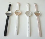 Calvin Klein Rise White Beige Dial Beige Leather Strap Watch for Women - K7A231XH