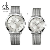 Calvin Klein Minimal Silver Dial Silver Mesh Bracelet Watch for Men - K3M21126