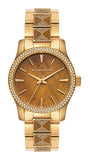 Michael Kors Runway Three Hand Brown Dial Two Tone Steel Strap Watch For Women - MK7389