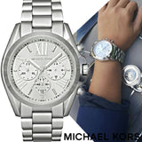 Michael Kors Bradshaw Silver Dial Silver Steel Strap Watch for Men - MK5535