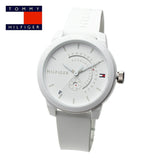 Tommy Hilfiger Denim Analog White Dial White Rubber Strap Watch for Men - 1791481