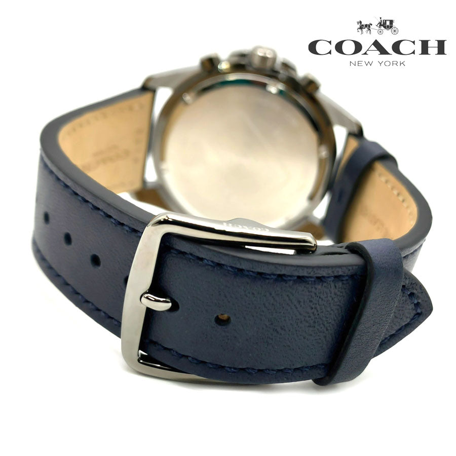 Coach Kent Grey Dial Blue Leather Strap Watch for Men - 14602558
