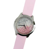 Guess Crush Crystals Silver Dial Pink Rubber Strap Watch for Women - W1223L1