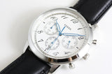 Fossil Neutra Chronograph White Dial Black Leather Strap Watch for Men - FS6023