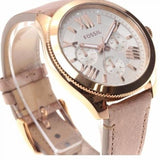 Fossil Cecile White Dial Sand Leather Strap Watch for Women - AM4532