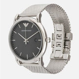 Emporio Armani Luigi Quartz Grey Dial Silver Mesh Bracelet Watch For Men - AR11069