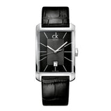 Calvin Klein Window Black Dial Black Leather Strap Watch for Men - K2M21107