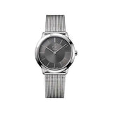 Calvin Klein Minimal Grey Dial Silver Mesh Bracelet Watch for Women - K3M23124