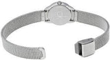 Calvin Klein Minimal Black Dial Silver Mesh Bracelet Watch for Women - K3M53151