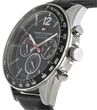 Tommy Hilfiger Luke Quartz Black Dial Black Leather Strap Watch for Men - 1791117