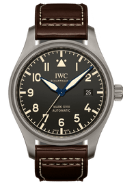 IWC Pilot's Watch Mark XVIII 40mm Black Dial Brown Leather Strap Watch for Men - IW327006