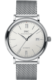 IWC Portofino Automatic White Dial Silver Mesh Bracelet Watch for Men - IW356505