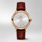 IWC Portofino Automatic Silver Dial Red Leather Strap Watch for Women - IW357401