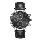 IWC Portofino Chronograph Black Dial Black Leather Strap Watch for Men - IW391008