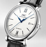 IWC Portofino Automatic '150 Years' Edition Automatic White Dial Black Leather Strap Watch for Men - IW356519