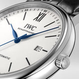 IWC Portofino Automatic '150 Years' Edition Automatic White Dial Black Leather Strap Watch for Men - IW356519