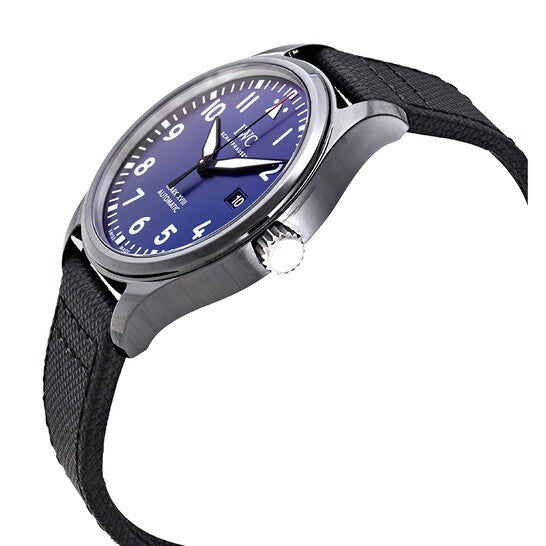 IWC Pilot s Watch Mark XVIII Edition Laureus Sport for Good Foundation Blue Dial Black Nylon Strap Watch for Men