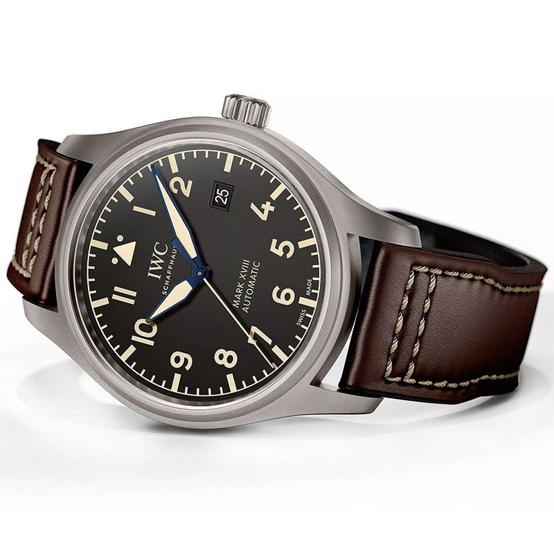 IWC Pilot's Watch Mark XVIII 40mm Black Dial Brown Leather Strap