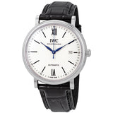 IWC Portofino Automatic '150 Years' Edition Automatic White Dial Black Leather Strap Watch for Men - IW356519