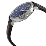 IWC Portofino Automatic Blue Dial Black Leather Strap Watch for Men - IW356523