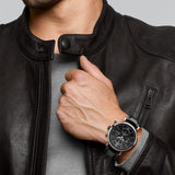 IWC Portofino Chronograph Black Dial Black Leather Strap Watch for Men - IW391008