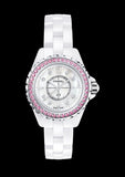 Chanel J12 Quartz Diamonds Mother of Pearl White Dial White Steel Strap Watch for Women - J12 H3243