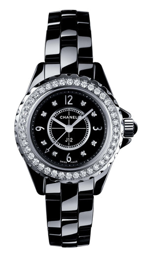 Used Chanel J12 diamond bezel & blaclet H1707 watch ($10,289) for