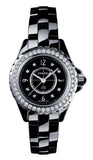 Chanel J12 Diamonds Ceramic Black Dial Black Steel Strap Watch for Women - J12 H2571