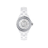 Chanel J12 Diamonds Mother of Pearl White Dial White Steel Strap Watch for Women - J12 H5704