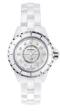 Chanel J12 Diamonds Quartz Mother of Pearl White Dial White Steel Strap Watch for Women - J12 H2570