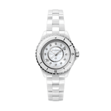 Chanel J12 Diamonds Ceramic White Dial White Steel Strap Watch for Women - J12 H1628