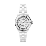 Chanel J12 Quartz Diamonds White Dial White Steel Strap Watch for Women - J12 H5703