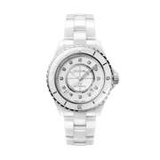 Chanel J12 Quartz Diamonds White Dial White Steel Strap Watch for Women - J12 H5703