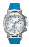 Tissot T Race Chronograph White Dial Brown Rubber Strap Watch for Women - T048.217.17.017.02