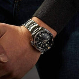 Seiko 5 Sports Automatic Black Dial Silver Steel Strap Watch For Men - SRPD57K1