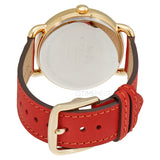 Coach Delancey Ivory Dial Orange Leather Strap Watch for Women - 14502719