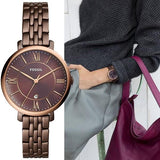 Fossil Jacqueline Brown Dial Brown Steel Strap Watch for Women - ES4275