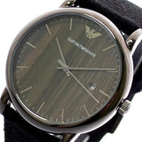 Emporio Armani Luigi Analog Brown Dial Black Leather Strap Watch For Men - AR11156