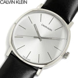 Calvin Klein Posh Silver Dial Black Leather Strap Watch for Men - K8Q311C6