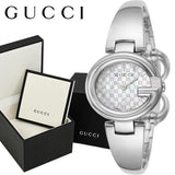 Gucci Guccissima Quartz White Dial Silver Steel Strap Watch For Women - YA134511