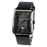 Calvin Klein Window Black Dial Black Leather Strap Watch for Men - K2M21107