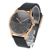 Calvin Klein City Quartz Black Dial Black Leather Strap Watch for Men - K2G2G6CZ