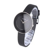 Calvin Klein Chic Black Dial Black Leather Strap Watch for Women - K7N23CB1