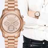 Michael Kors Cooper Rose Gold Rose Gold Steel Strap Watch for Women - MK6275