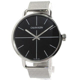 Calvin Klein Even Black Dial Silver Mesh Bracelet Watch for Women - K7B21121