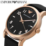 Emporio Armani Luigi Quartz Black Dial Black Rubber Strap Watch For Men - AR11097