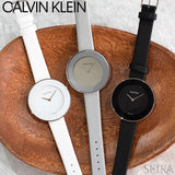 Calvin Klein Chic Silver Dial White Leather Strap Watch for Women - K7N23UP8