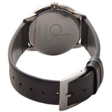 Calvin Klein Minimal Grey Dial Black Leather Strap Watch for Men - K3M221C3